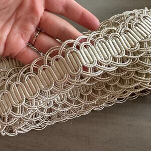 Scalamandre Silk 3.5 Yds LE MANS LINEN WHITES SC V875 0001 Trim Gimp Braid Loop